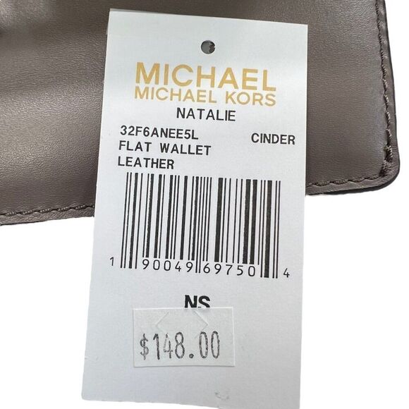 Michael Kors NWT Natalie Cinder Leather Flat Wallet With Silver-Tone Hardware - Picture 6 of 9